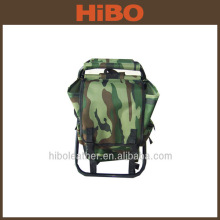 Fabricante de Guangzhou venta caliente 600D silla de la mochila de pesca Portátil plegable silla de la mochila de la caza